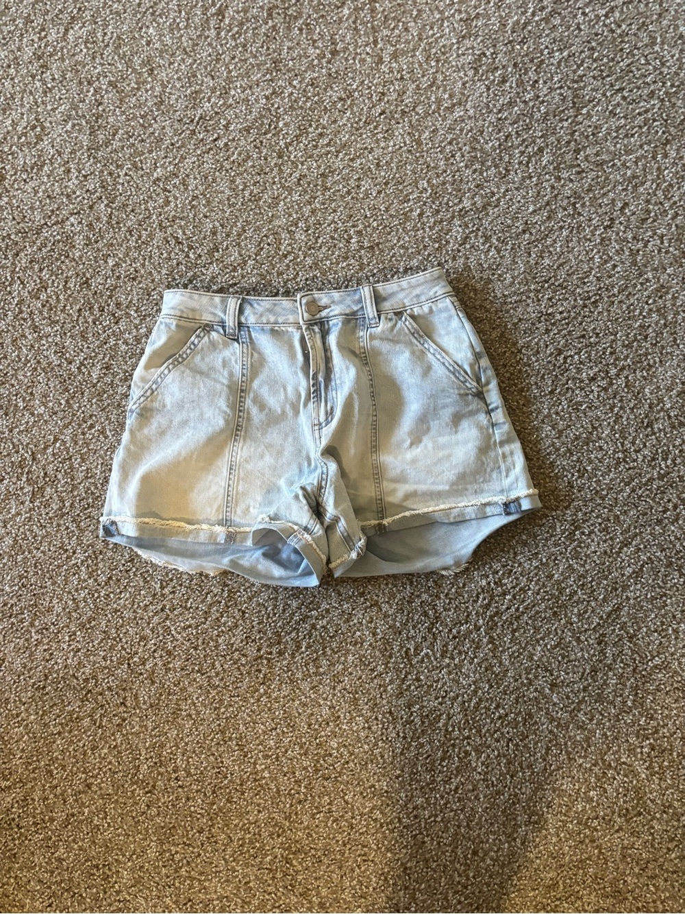 High-Rise Light Blue Denim Women's Shorts Size 28